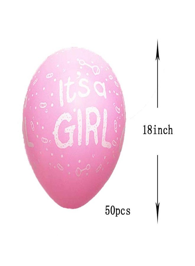 AnnoDeel 50 Pcs It's a Girl Balloons, 12inch Pink Girl Latex Balloons for Baby Shower Birthday Party Supply Docarations - Image 2