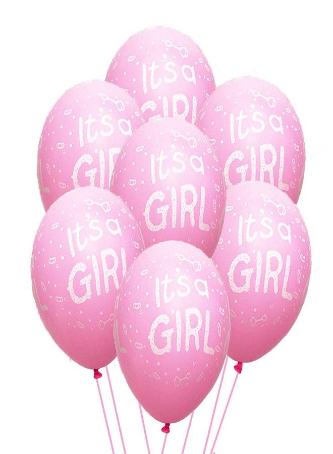 AnnoDeel 50 Pcs It's a Girl Balloons, 12inch Pink Girl Latex Balloons for Baby Shower Birthday Party Supply Docarations - Image 1