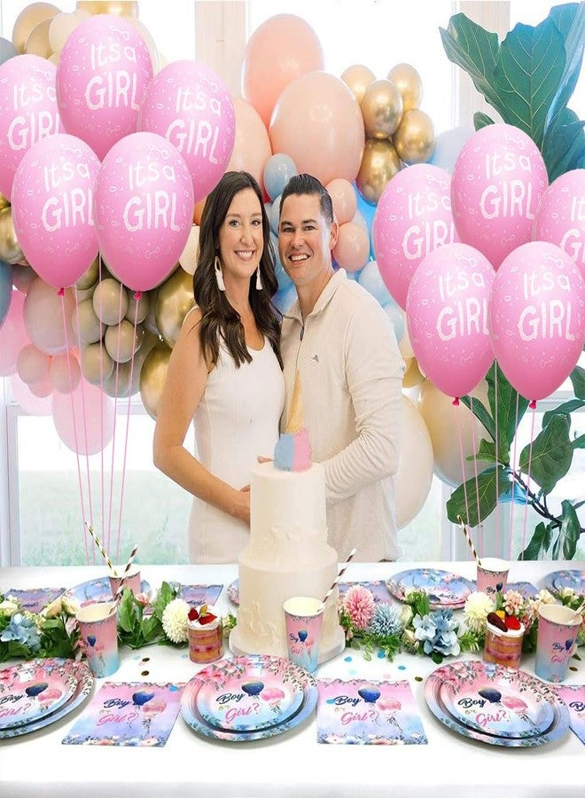 AnnoDeel 50 Pcs It's a Girl Balloons, 12inch Pink Girl Latex Balloons for Baby Shower Birthday Party Supply Docarations - Image 5