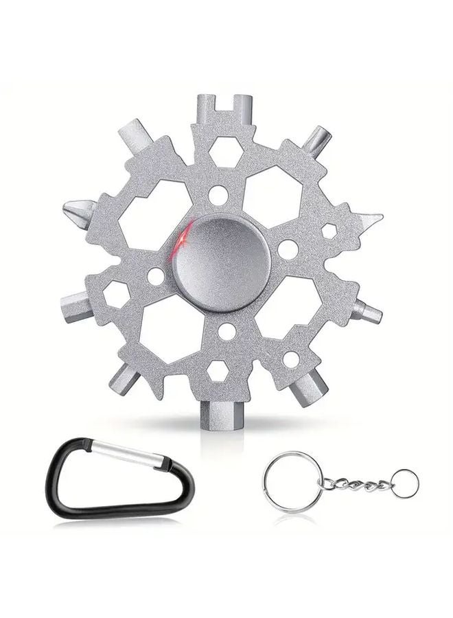 23 In 1 Silvery Snowflake Multi Tool With Screwdriver And Wrench Gift For Men - Image 1