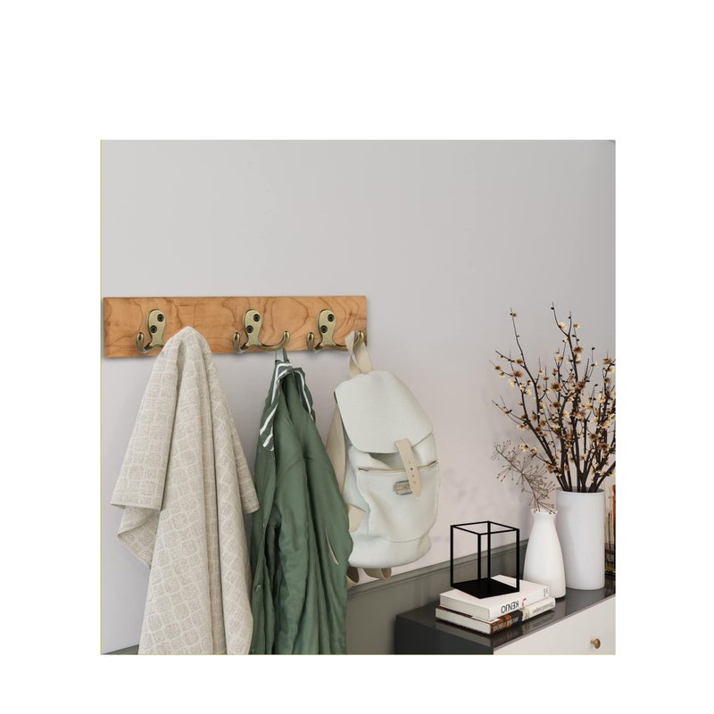 SOLARAE 10Pcs Double Prong Coat Hooks Hardware, Antique Brass Towel Hooks Wall Mounted with 20 Screws, Metal Hooks for Hanging Coats, Towel, Hat, Key, Bag（Antique Brass） - Image 4