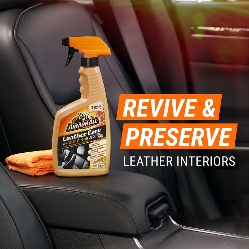 ARMOR ALL Car Leather Cleaner Spray by Armor All, Beeswax Leather Care Spray for Cars, Trucks, Motorcycles, 16 Oz Each - Image 3
