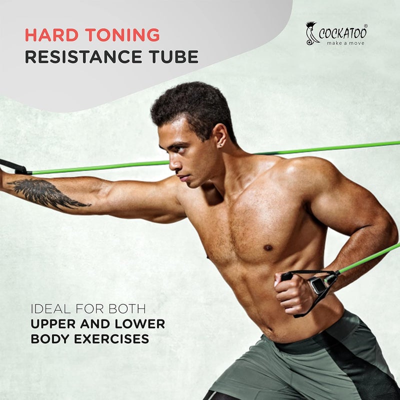 RHYNOFIT Toning Resistance Tube for Stretching, Full Body Workout, Home Gym Resistance Tube - Image 4