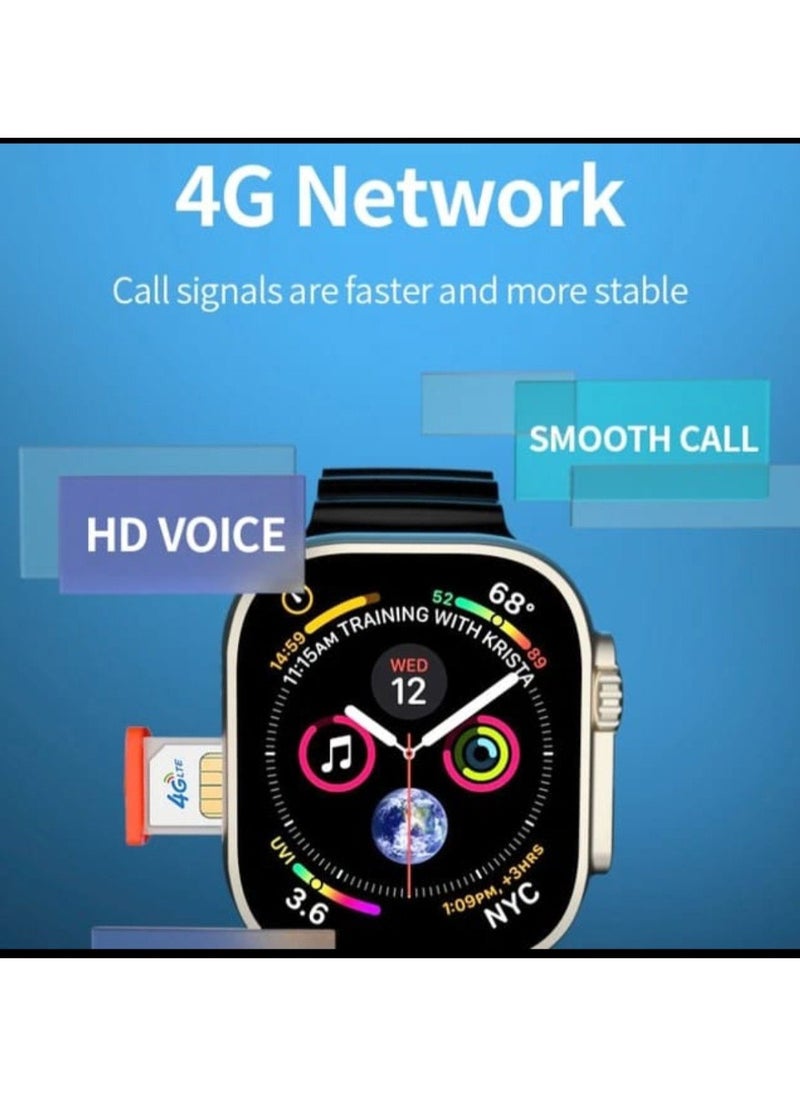 Smart Watch - 4 in 1 Smart Watch With 2.03 Inch HD Screen Bluetooth Connection Multiple Sports Modes Supports 4G SIM Card And Multiple Apps With 4 Extra Bracelet - Image 1
