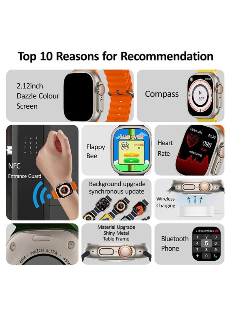 Smart Watch - 4 in 1 Smart Watch With 2.03 Inch HD Screen Bluetooth Connection Multiple Sports Modes Supports 4G SIM Card And Multiple Apps With 4 Extra Bracelet - Image 1