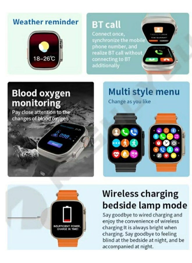 Smart Watch - 4 in 1 Smart Watch With 2.03 Inch HD Screen Bluetooth Connection Multiple Sports Modes Supports 4G SIM Card And Multiple Apps With 4 Extra Bracelet - Image 1