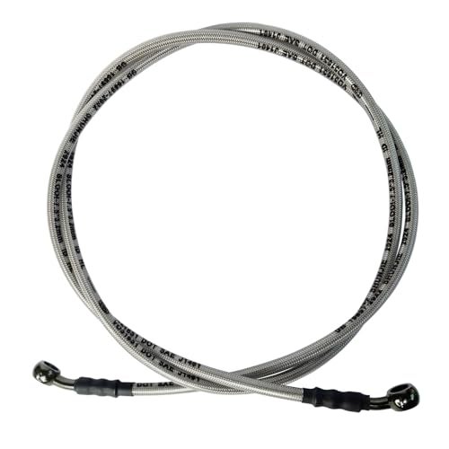 Vanlison Braided Hydraulic Brake Hose Line Brake Cable Universal Brake Lines Compatible with Dirt Bike Softail ATV UTV Go Kart GY6 Scooter 10mm Banjo Ends M10 31.5" / 80cm - Image 1