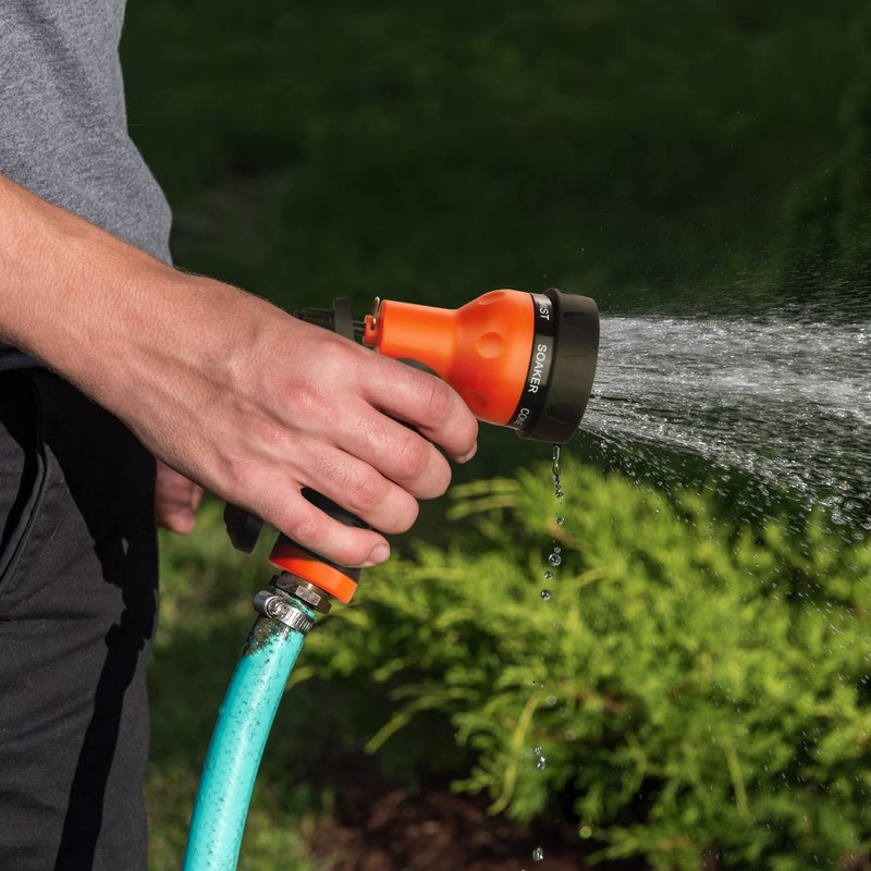 AUTOMAN-Garden-Hose-Nozzle,ABS Water Spray Nozzle with Heavy Duty 7 Adjustable Watering Patterns,Slip Resistant for Watering Plants,Lawn& Garden,Washing Cars,Cleaning,Showering Pets - Orange - Image 5