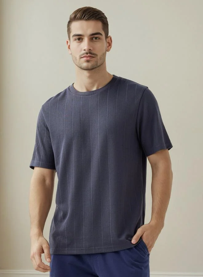 Splash FAV Men Cotton Textured Nightwear Set