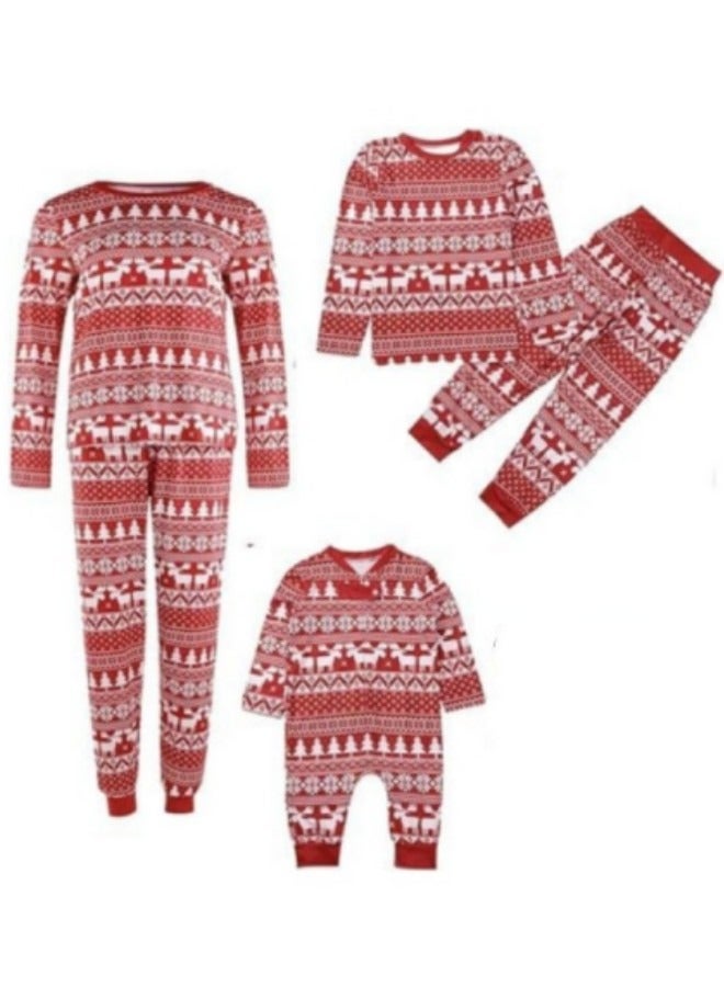 GGEROU بدلات بيجاما عائلية متطابقة - بيجامات عائلية متطابقة للبالغين والأطفال والأزواج والأطفال - ملابس نوم بأكمام طويلة لمناسبات العطلات ومجموعات استرخاء العطلات - Image 2