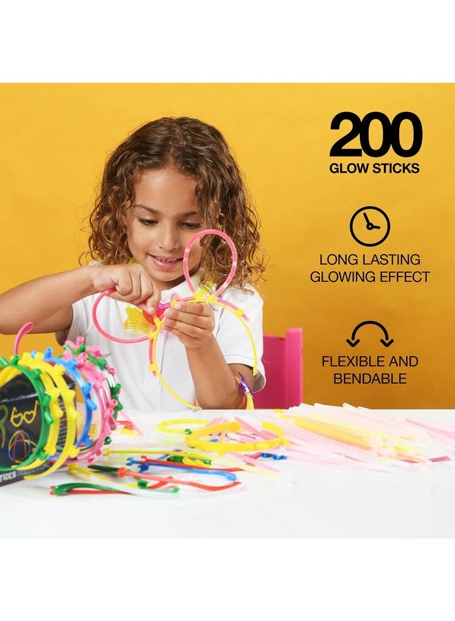 Play22 500 Glow Sticks Party Pack Necklaces And Bracelets - Ultra Bright Glow In The Dark Party Supplies, Bulk 8” Mixed Colors 200 Sticks And 300 Accessories - For Halloween, Christmas, Birthday  - Image 2