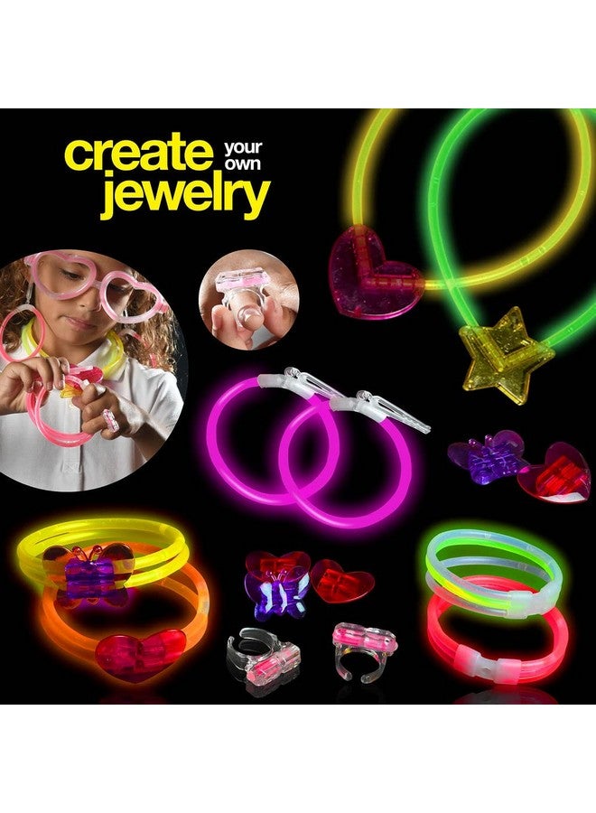 Play22 500 Glow Sticks Party Pack Necklaces And Bracelets - Ultra Bright Glow In The Dark Party Supplies, Bulk 8” Mixed Colors 200 Sticks And 300 Accessories - For Halloween, Christmas, Birthday  - Image 4