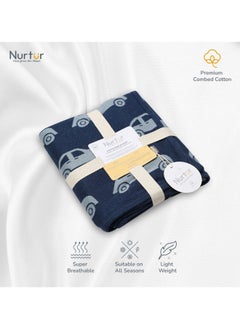 Nurtur Soft Baby Blankets For Boys And Girls 100% Combed Cotton Lightweight Fleece  - Image 1