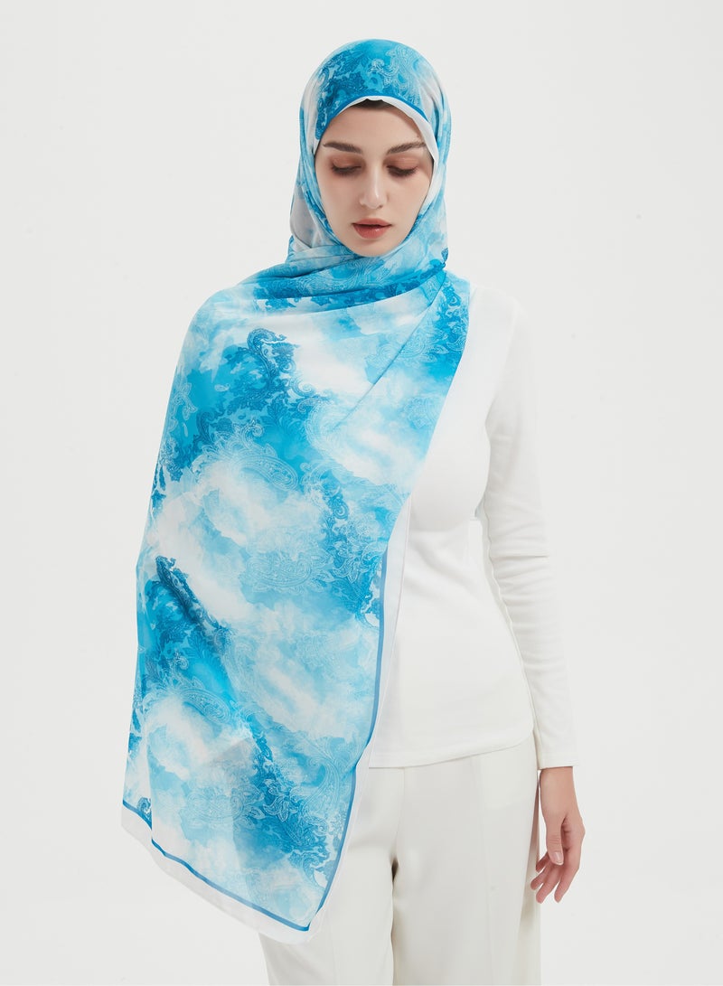 ShineShe Fashionable Chiffon Floral Print Long Scarf Headscarf - Image 3