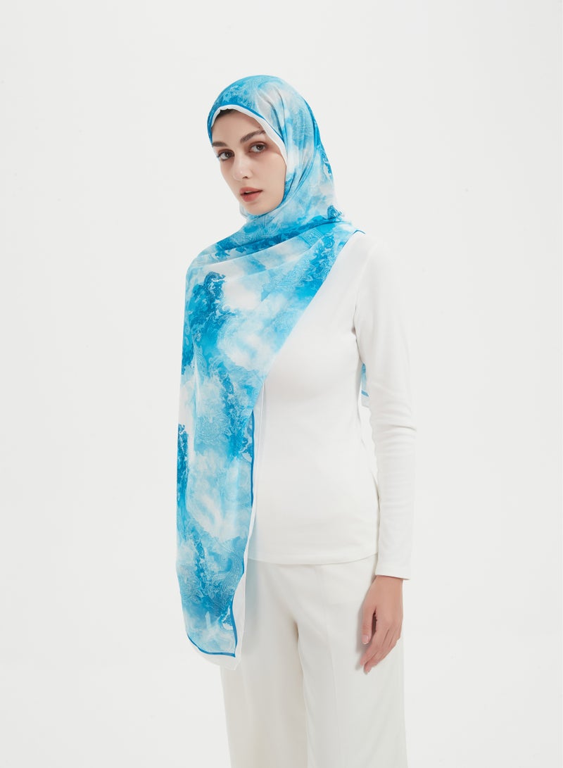 ShineShe Fashionable Chiffon Floral Print Long Scarf Headscarf - Image 4