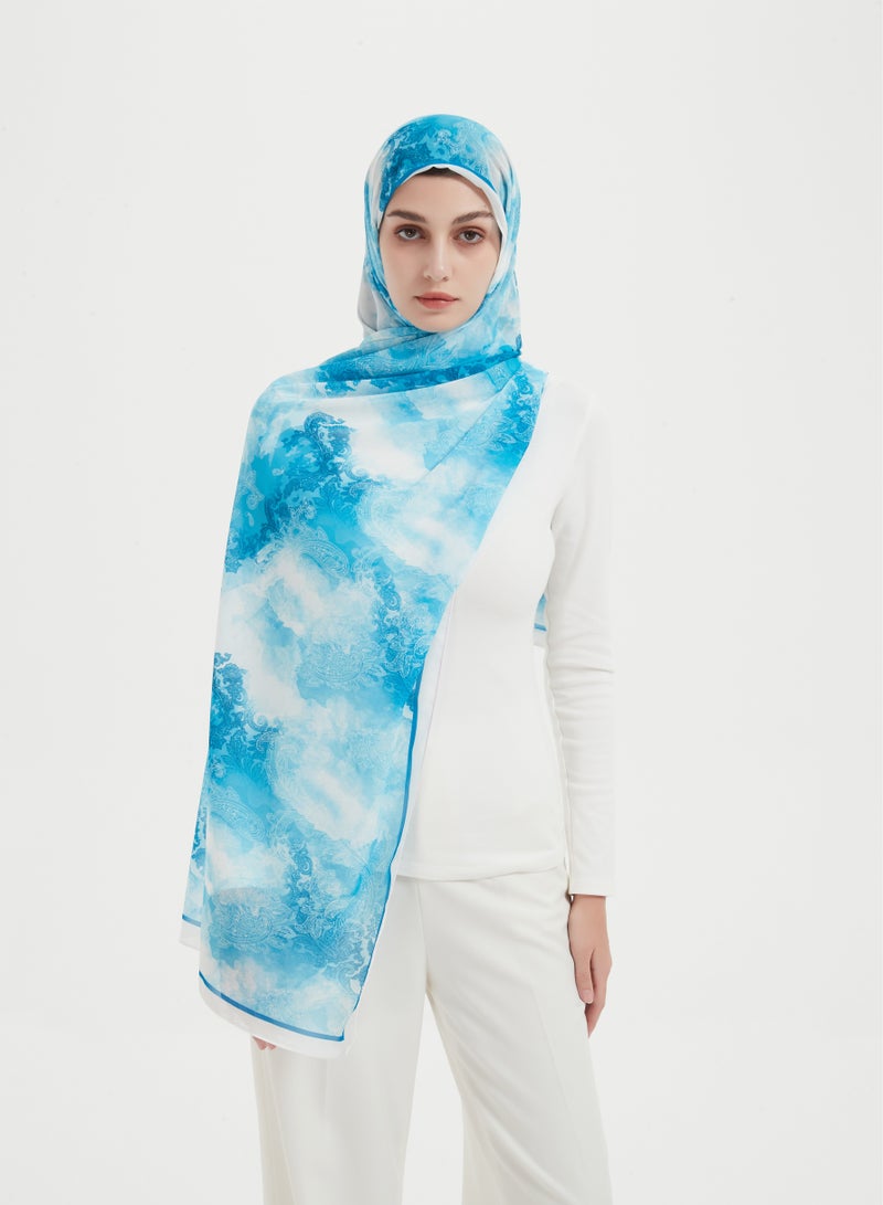 ShineShe Fashionable Chiffon Floral Print Long Scarf Headscarf - Image 2