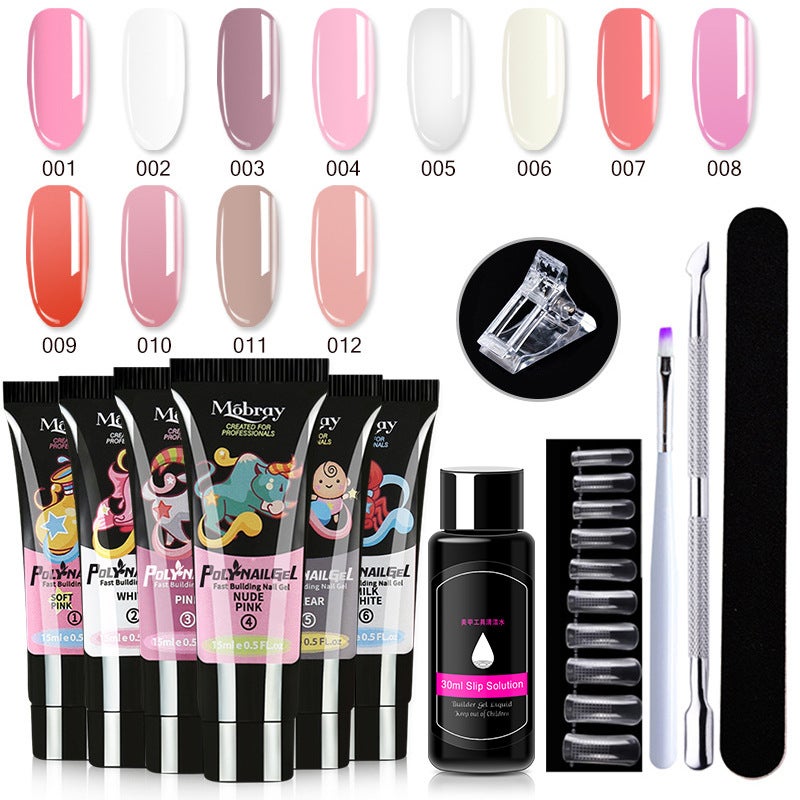 Ml 7-Piece Manicure Crystal Extension Glue Set Straight Hair Manicure Tools - Image 2