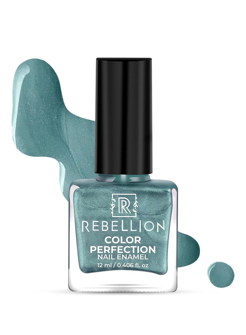 ريبيليان طلاء أظافر ريبيليون كلر بيرفيكشن 12 مل أخضر معدني بيوند سكاي بلو RM08 - Image 3