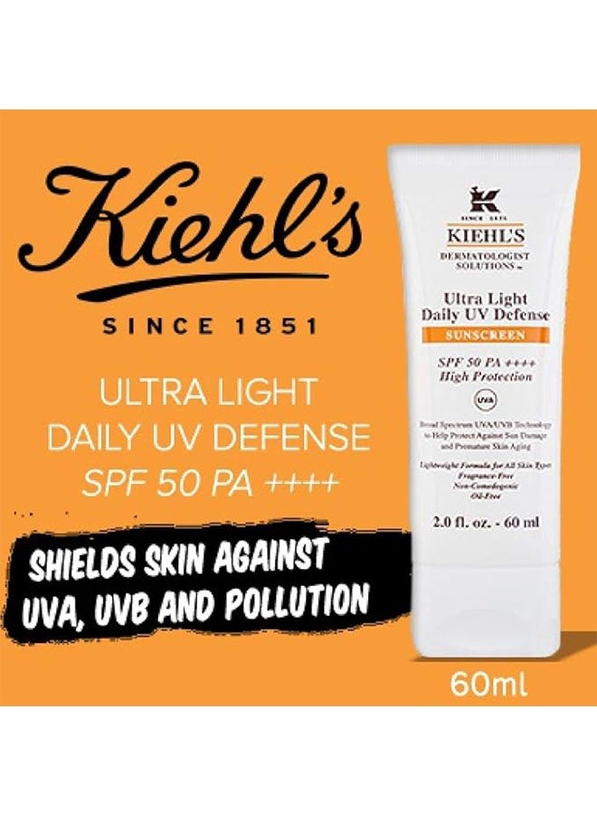 كييلز فوق الخفيفة اليومية دفاع الأشعة فوق البنفسجية واقي الشمس الوجه 60 مل ، SPF 50 PA +++ ، حماية عالية ومكافحة الشيخوخة - Image 2