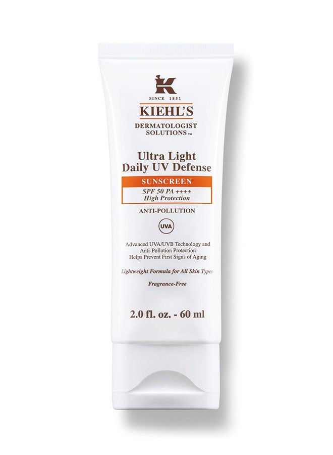 كييلز فوق الخفيفة اليومية دفاع الأشعة فوق البنفسجية واقي الشمس الوجه 60 مل ، SPF 50 PA +++ ، حماية عالية ومكافحة الشيخوخة - Image 1