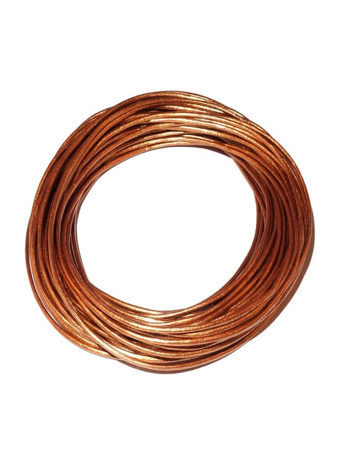 Cords Craft 1mm Metallic Round Leather Cord for Jewelry Making, Beading & Braiding Work, Leather Cording Bracelet (Metallic Copper) 10 Meters - Image 4