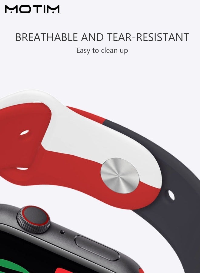 Motim Soft Silicone Sports Strap/Band Compatible Apple Watch 38mm 40mm 41mm S/M Adjustible Waterproof Watch Replacement Strap for iWatch SE Series 8/7/6/5/4/3/2/1 - Image 5