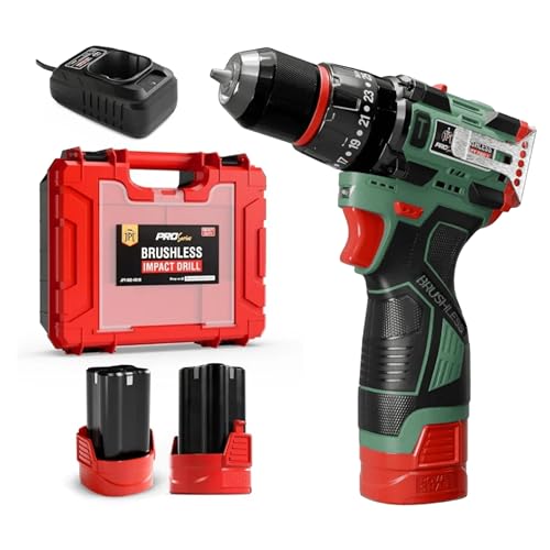 JPT New Pro Series Brushless 18-volt Cordless Impact Drill Machine with 70N.m Torque | 2150 RPM Speed | 25+3 Gears | 2 Speed Modes | 3/8" Metal Chuck | One Year Warranty, Green - Image 1