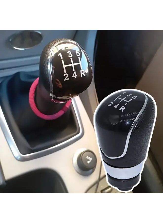 Black Manual Transmission Shift Knob 5 Speed Reverse Fit for Multiple Models - Image 1