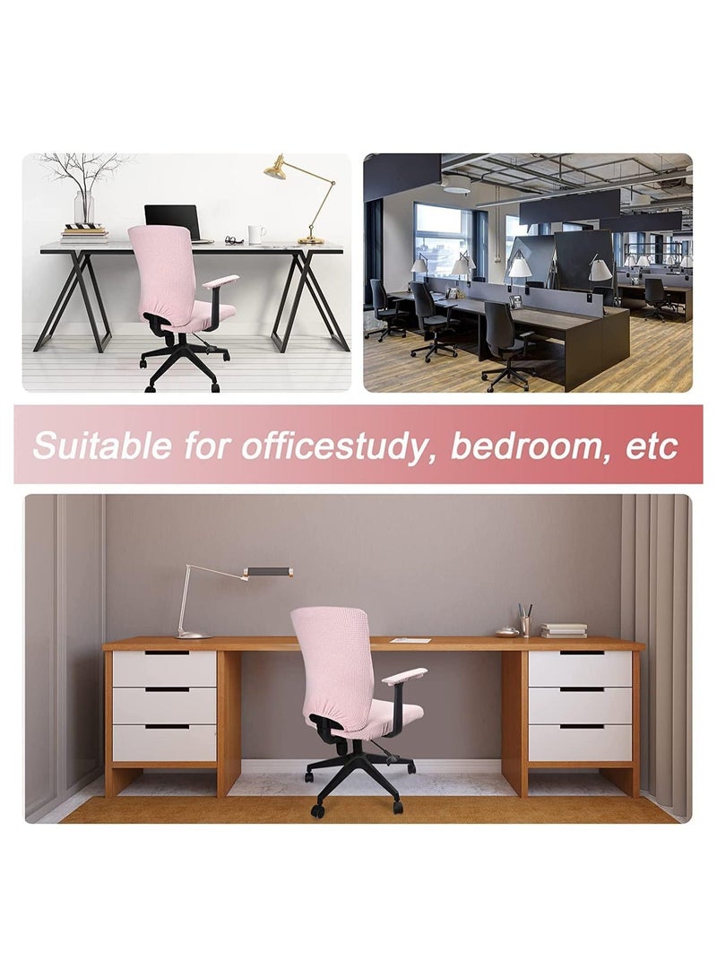 HOMESTAR Office Chair Cover, 1 Pair Armrest Covers Polyester Removable Ergonomic Elastic Armchair Protector, Water Resistant Stretch Jacquard Covers, for Desk Computer Slipcover (Pink) - Image 3