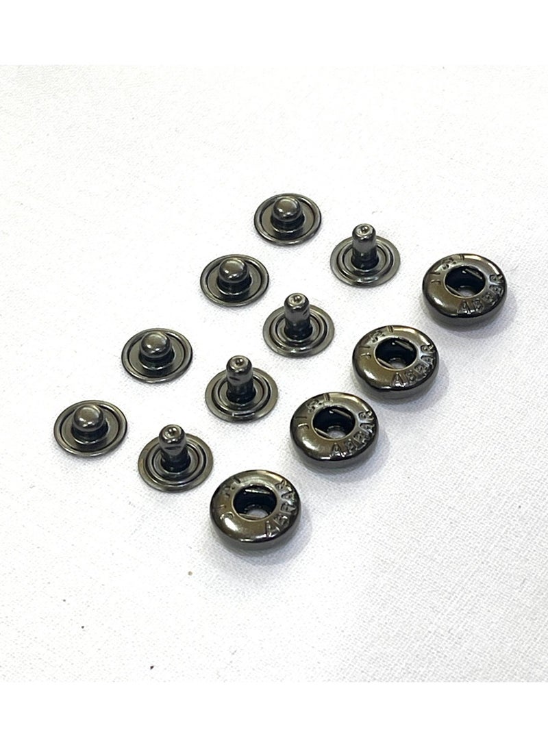 Abrar 8 Set Metal Snap Buttons For Men Saudi Thobe Size 12mm - Image 2
