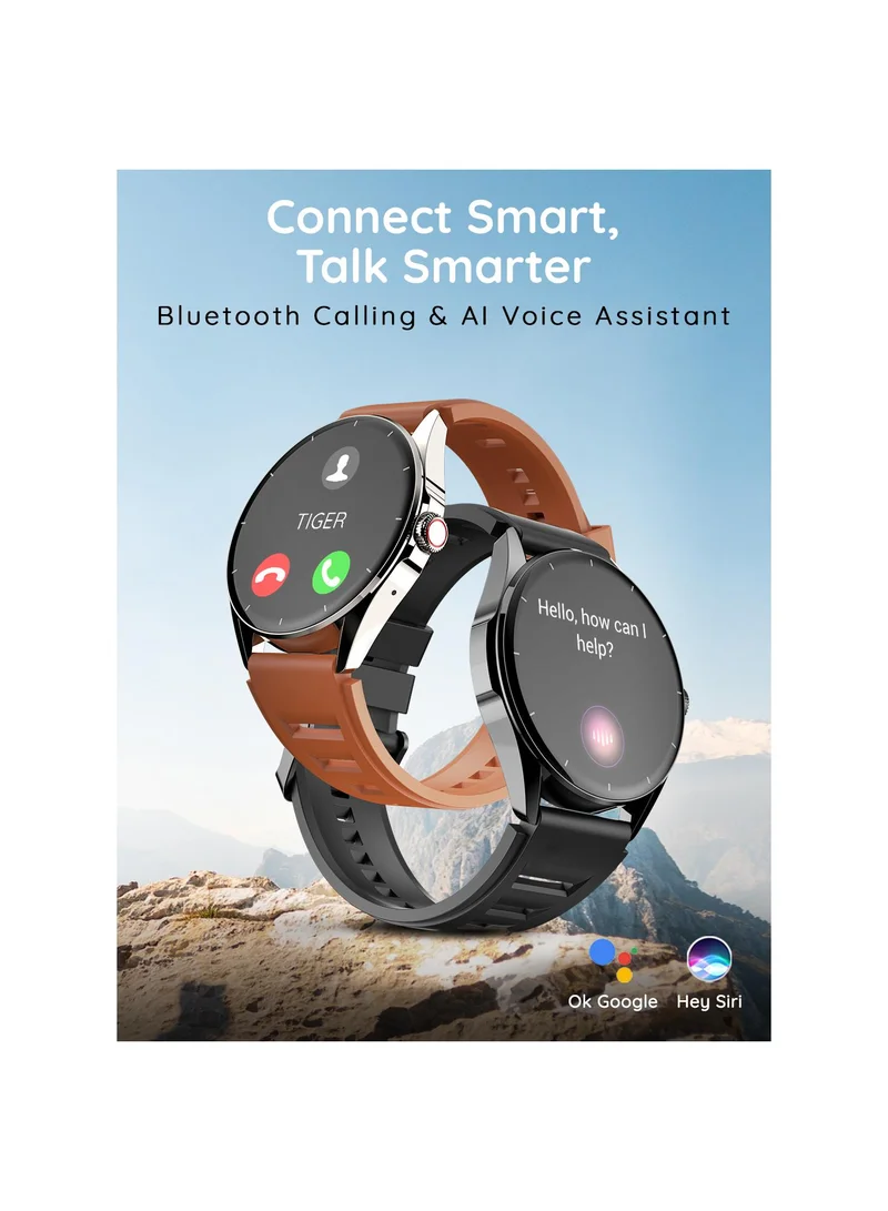 Pebble Cosmos Valor 1.43" Smartwatch for Men and Women, AMOLED Display, 700 Nits Brightness, Always On, Bluetooth Calling, Health Suite, AI Voice Assistant, Step Pedometer, Alarm & Notification, Rotating Crown