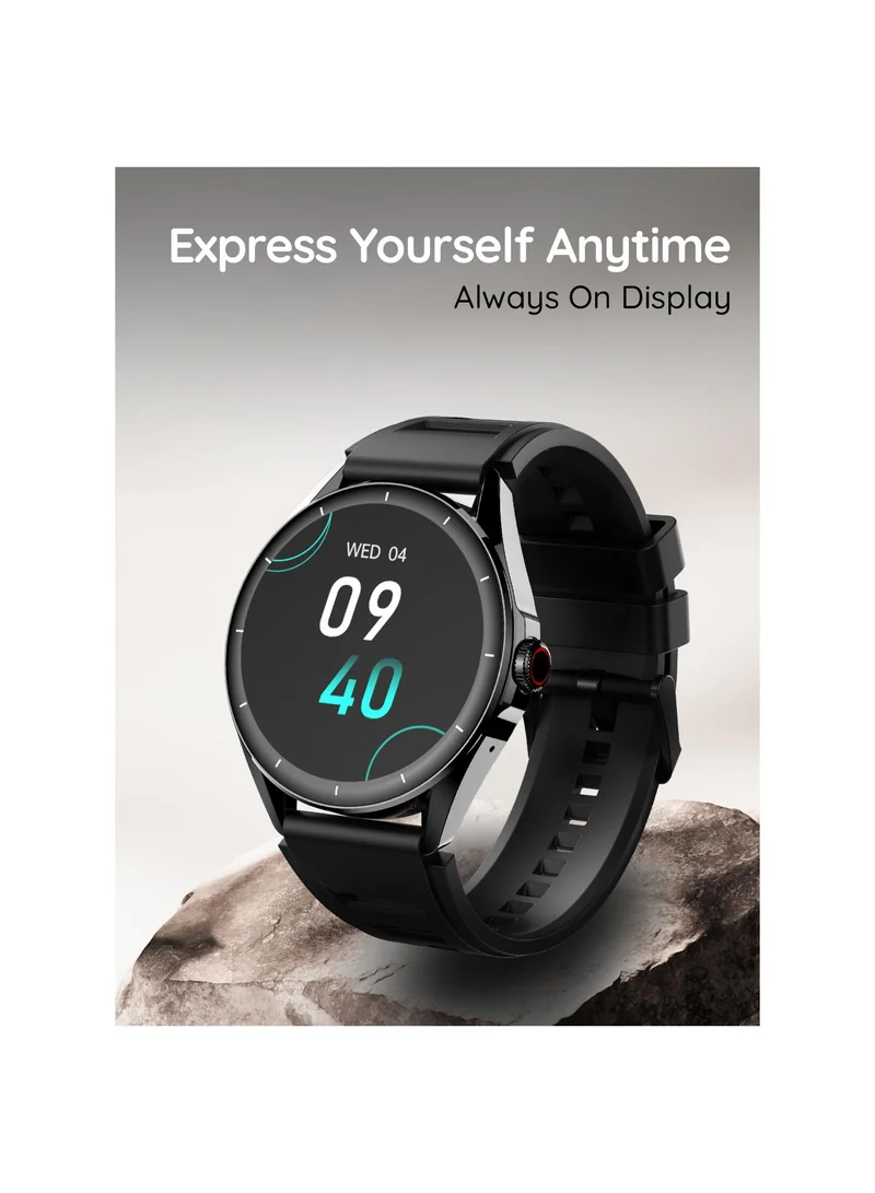 Pebble Cosmos Valor 1.43" Smartwatch for Men and Women, AMOLED Display, 700 Nits Brightness, Always On, Bluetooth Calling, Health Suite, AI Voice Assistant, Step Pedometer, Alarm & Notification, Rotating Crown