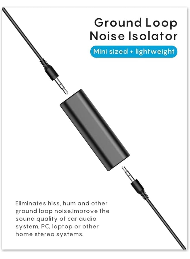 Excefore 2 Packs Ground Loop Noise Isolator For Car Audio/Home Stereo System, Eliminate Buzzing Noise, Eliminating Audio Noise Effectively, Portable And Easy To Use, Ground Loop Isolator With 3.5Mm Audio Cable - Image 2