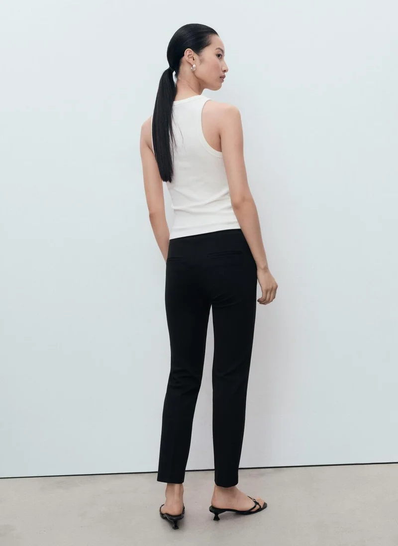 مانجو Straight mid-rise trousers