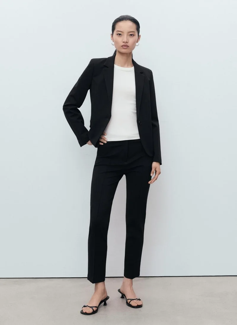 MANGO Straight mid-rise trousers