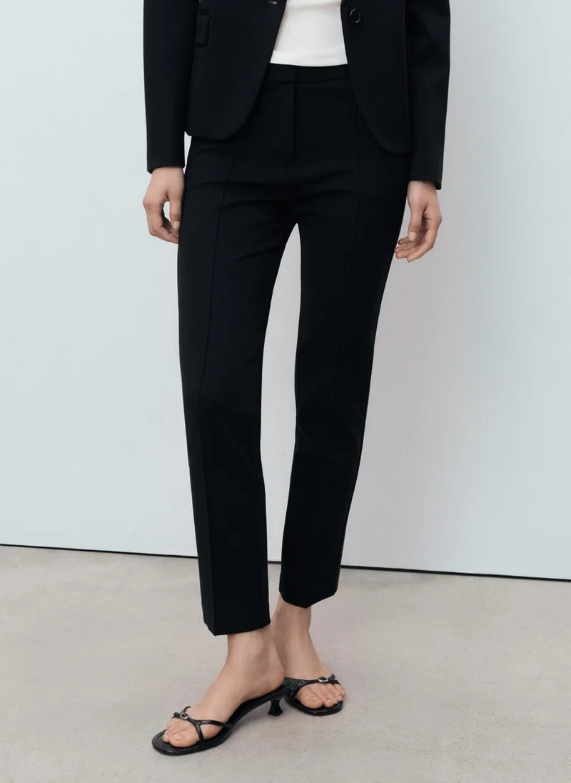 مانجو Straight mid-rise trousers