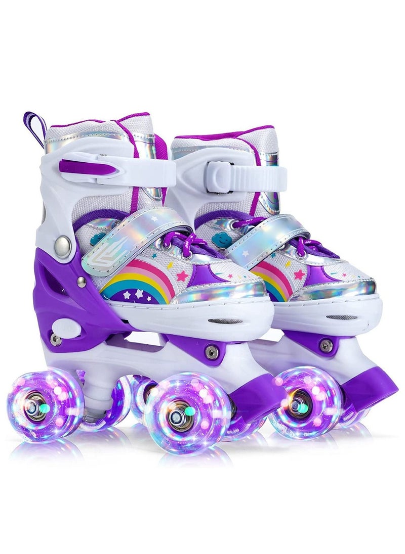 GT-Wheel Roller Skates for Girls and Kids Adjustable with All Wheels Light up 
