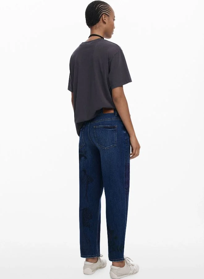 DESIGUAL Blue Boyfriend Samurai Jeans for Women | Best Price UAE