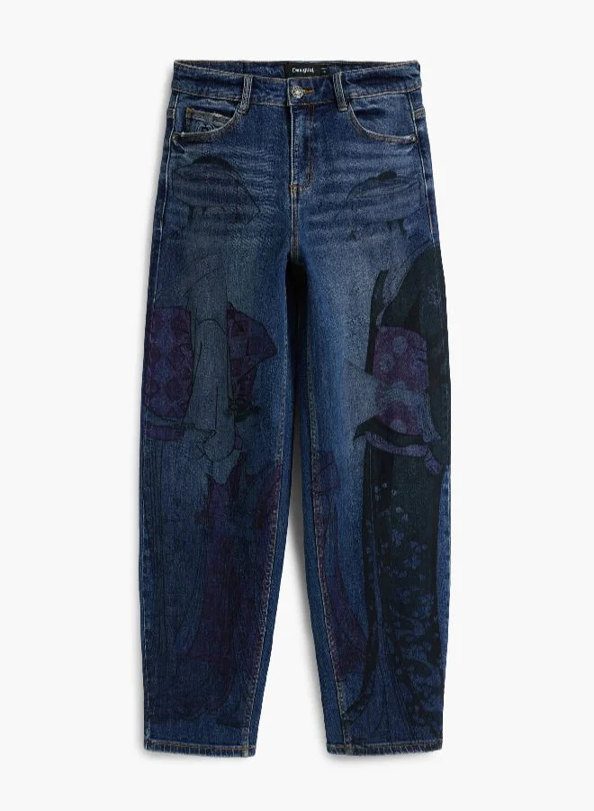DESIGUAL Blue Boyfriend Samurai Jeans for Women | Best Price UAE