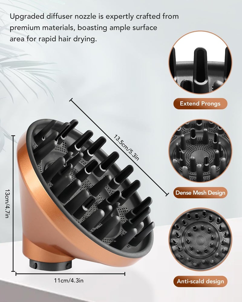 [2024 أحدث موديل] ملحق ناشر شعر محمول قابل للتحويل إلى مجفف شعر متوافق مع Dyson Airwrap HS05، HS03، HS01 أصفر - Image 5