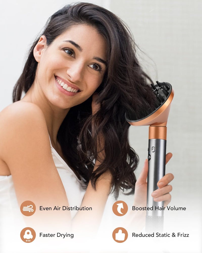 [2024 أحدث موديل] ملحق ناشر شعر محمول قابل للتحويل إلى مجفف شعر متوافق مع Dyson Airwrap HS05، HS03، HS01 أصفر - Image 3