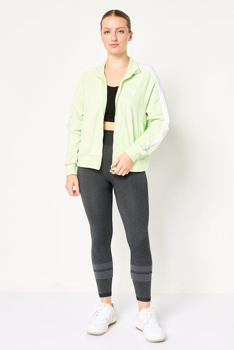 PUMA جاكيت رياضي نسائي بأكمام طويلة من أيقونة T7، فستق - Image 3