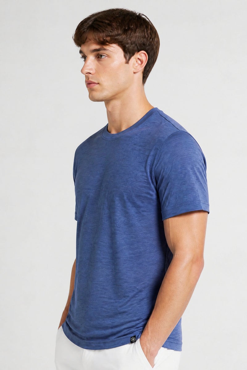 Gaiam Men Slim Fit Short Sleeve Training T-Shirt, Navy Heather - Image 5
