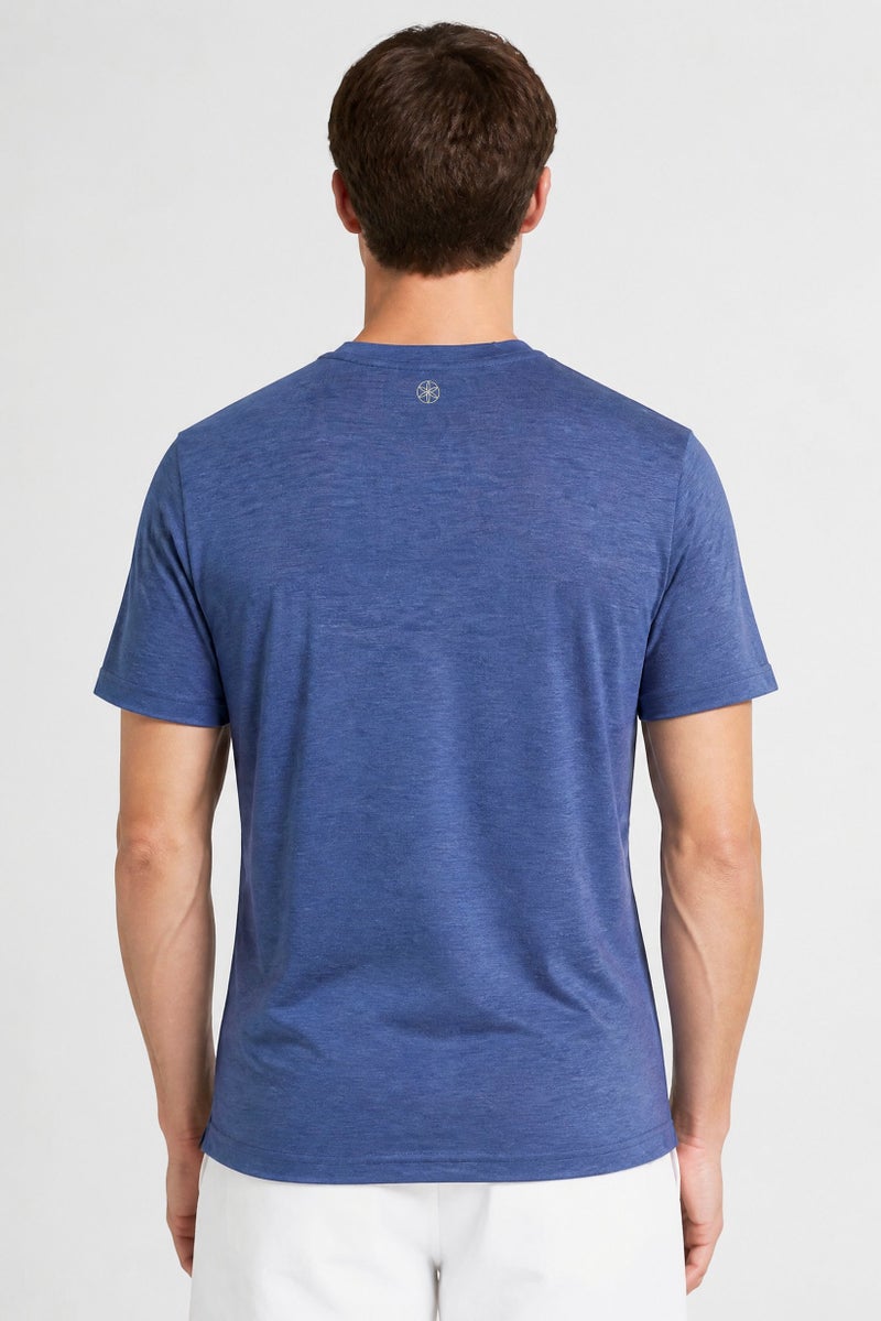 Gaiam Men Slim Fit Short Sleeve Training T-Shirt, Navy Heather - Image 2