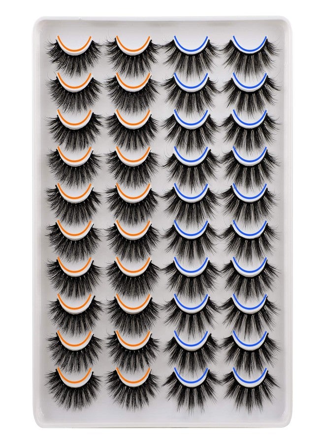 JIMIRE 20 Pairs False Eyelashes 2 Styles Mixed Fluffy Eyelashes Natural Volume Wispy Faux Mink Lashes Pack - Image 1