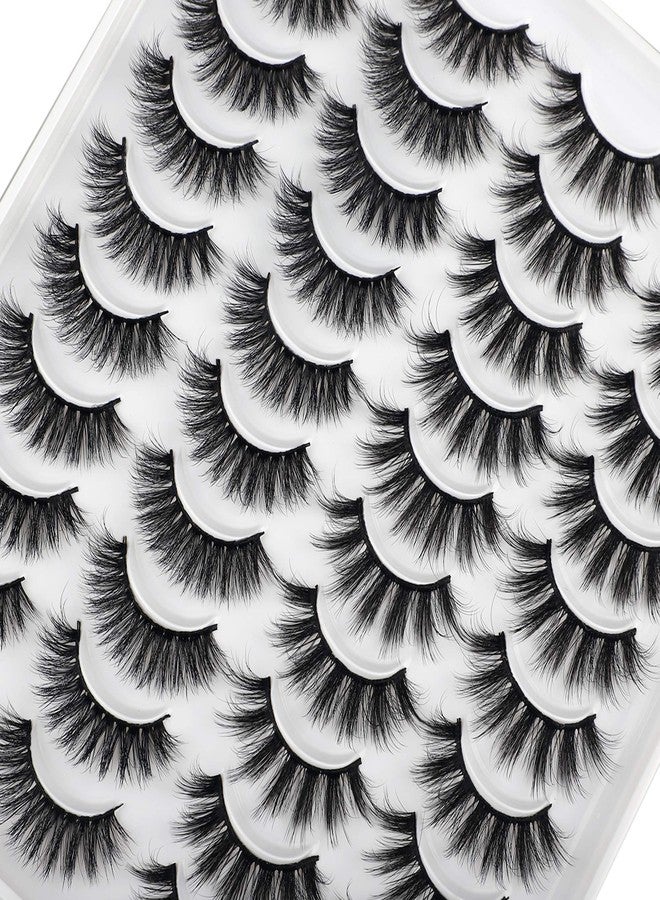 JIMIRE 20 Pairs False Eyelashes 2 Styles Mixed Fluffy Eyelashes Natural Volume Wispy Faux Mink Lashes Pack - Image 4