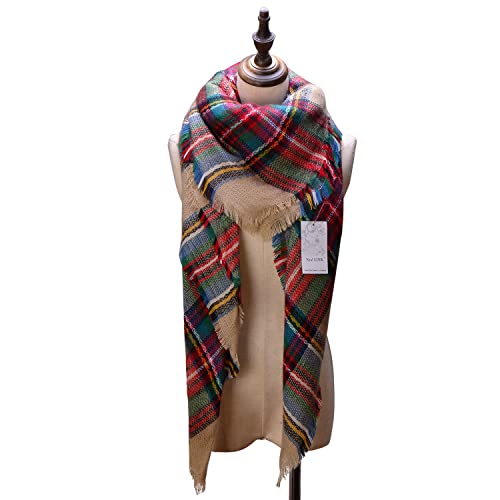 Neal LINK Women's Cozy Tartan Scarf Wrap Shawl Neck Stole Warm Plaid Checked Pashmina - Image 5