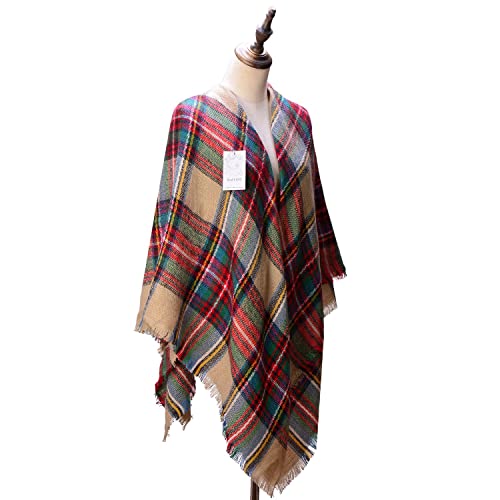 Neal LINK Women's Cozy Tartan Scarf Wrap Shawl Neck Stole Warm Plaid Checked Pashmina - Image 3