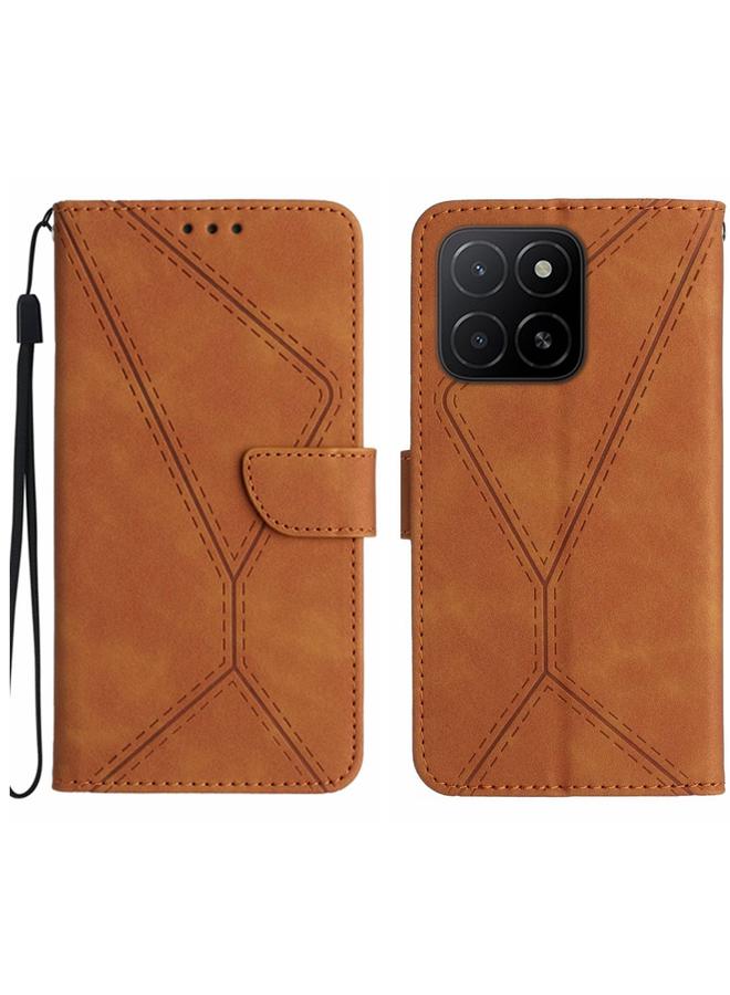 Green Tiger Case For Honor X5b 4G / X5b Plus 4G Stitching Embossed Leather Phone Case - Image 1