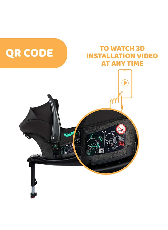 Chicco Kiros Evo I-Size Fast In Car Seat 40 -78 cm – max 13 kg, Black